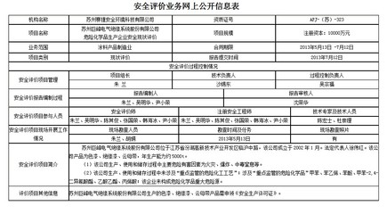 蘇州巨峰電器絕緣系統股份有限公司安全現狀評價報告